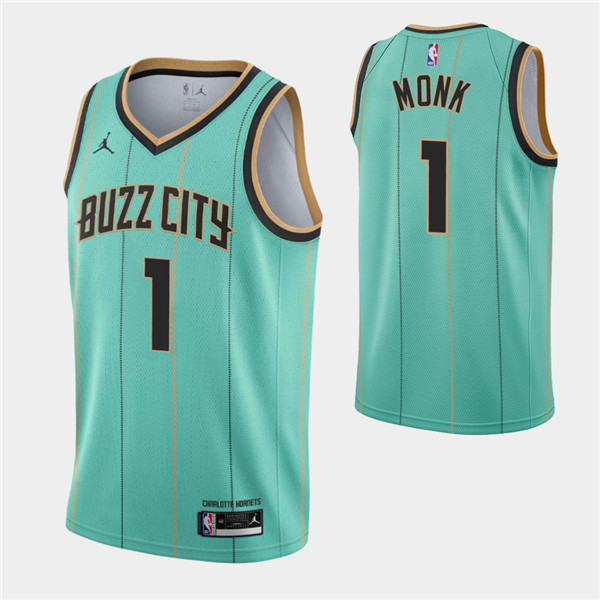 Men's Charlotte Hornets #1 Malik Monk 2020-21 Teal City Edition Swingman Stitched Jersey